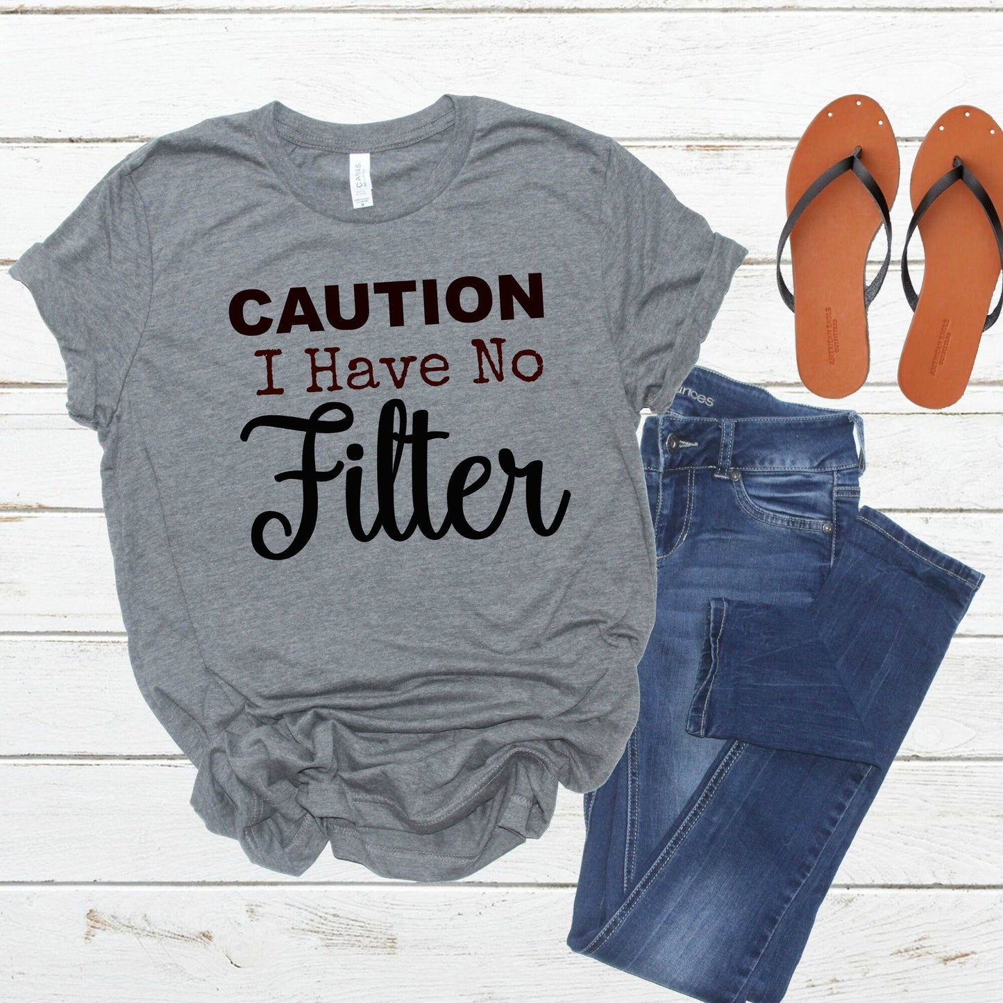 Caution I have no filter T-Shirt - Perfect Tee-Shirt for sarcasm lover, no filter people, sarcastic people and puns lover