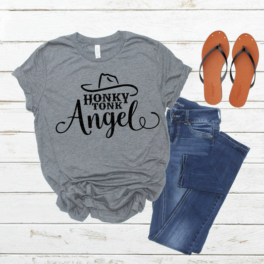 Honky Tonk Angel Shirt/ Country Music Shirt/ Concert Shirt/ Country Music/ Trendy Tees/ Unisex Tee/ Christmas