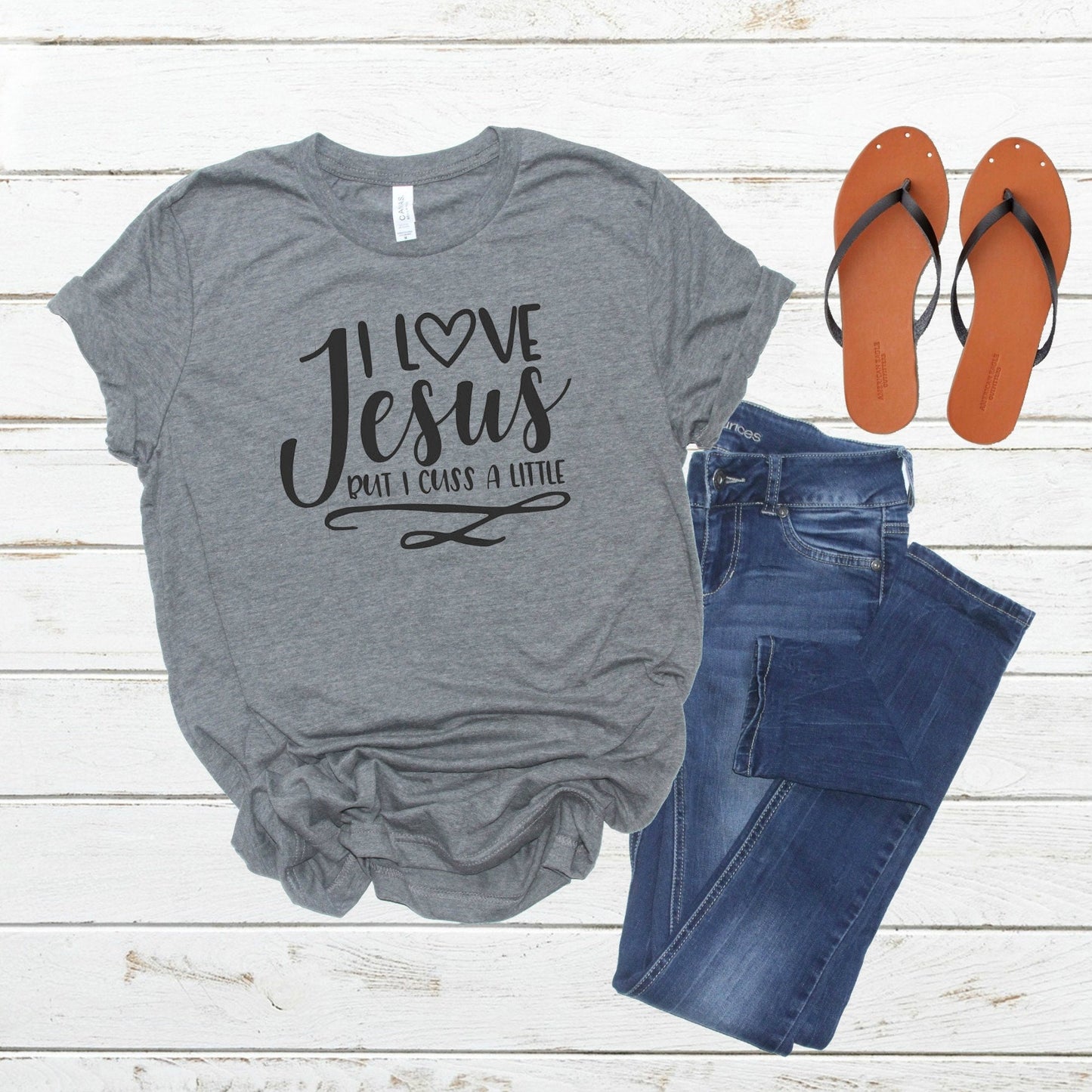 I Love Jesus But I Cuss A Little T-Shirt, Ladies Unisex Shirt, Gift For Friend, Funny And Sarcastic Tee Short or Long Sleeve Tee