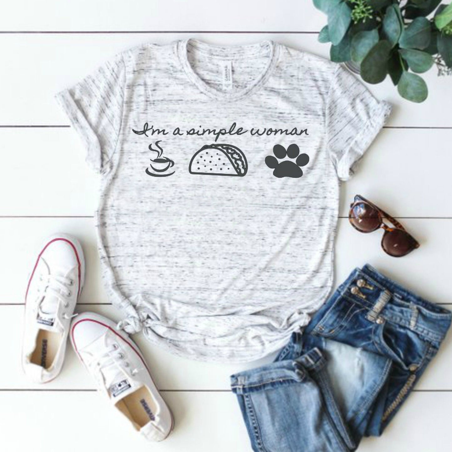 I'm A Simple Woman, Coffee, Taco, Fur Baby, Dog Lover, Cat Lover, Unisex Clothing, UNISEX SHIRT