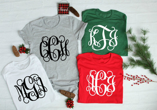 Sale! Christmas Sale, Monogram Tee, Monogram Tshirt, Teacher Gift, Teacher Shirt, Girlfriend Gift, Sister Gift, Monogram, Personalize Shirt