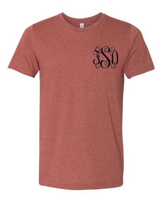 Sale!  Monogram Tee, Left Chest Monogram Tshirt, Teacher Gift, Teacher Shirt, Girlfriend Gift, Sister Gift, Monogram, Personalize Shirt