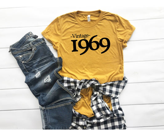 Custom Birthday Shirt, 50th Birthday Shirt, Vintage Year Birthday Tee, Birthday Tee Gift, Gift for All Ages, Personalized to Any Year