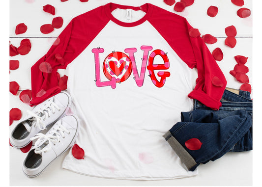 Love, Valentines Shirt, Valentines Day Shirt, Cute Valentine Shirt, Love Shirt, Raglan Unisex tee