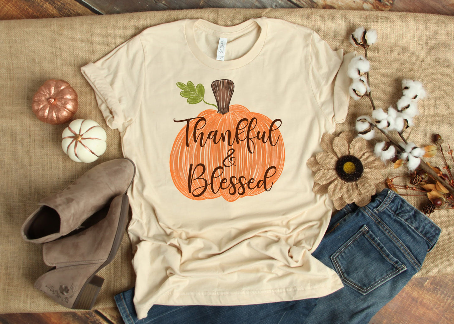 Fall Shirt, Fall Tee, Thankful and Blessed, Autumn Shirt, Thanksgiving Shirt, Pumpkin Shirt, Pumpkin Lover