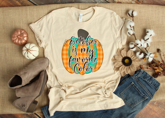 Fall Shirt, Fall Tee, October is My Favorite Color, Autumn Shirt, Thanksgiving Shirt, Pumpkin Shirt, Pumpkin Lover