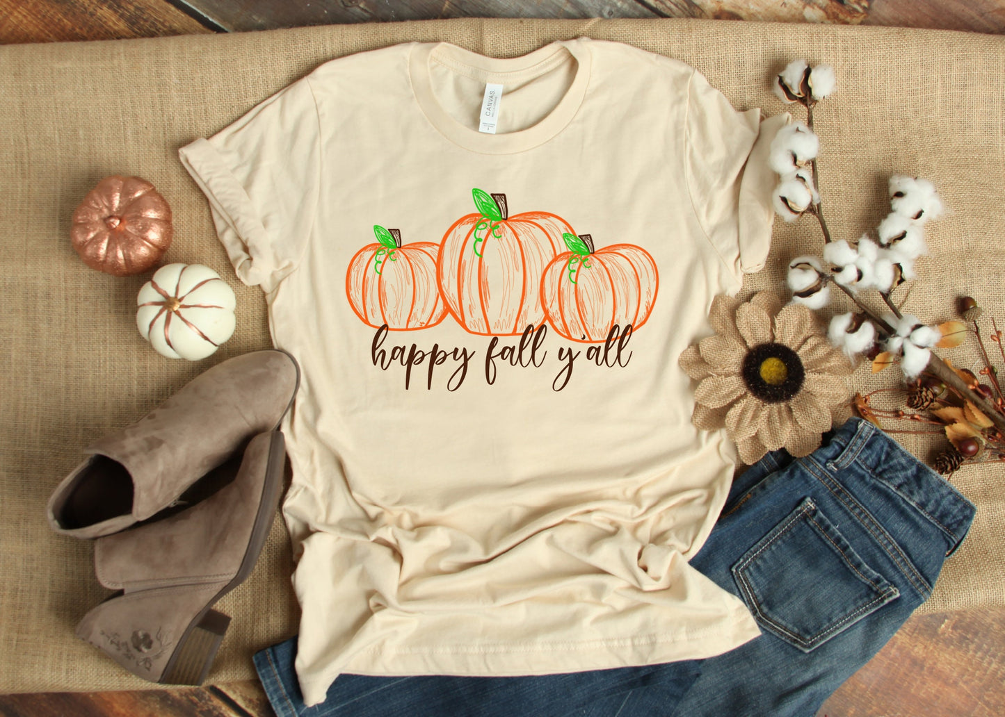 Fall Shirt, Fall Tee, Happy Fall Y'all, Autumn Shirt, Thanksgiving Shirt, Pumpkin Shirt, Pumpkin Lover