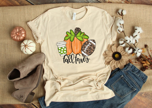 Fall Shirt, Fall Tee, Fall Faves, Autumn Shirt, Thanksgiving Shirt, Pumpkin Shirt, Pumpkin Spice Lover, Football, Coffee, Pumpkin, Fall