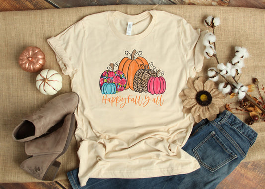 Fall Shirt, Fall Tee, Happy Fall Y'all, Autumn Shirt, Thanksgiving Shirt, Pumpkin Shirt, Pumpkin Spice Lover, Cheetah