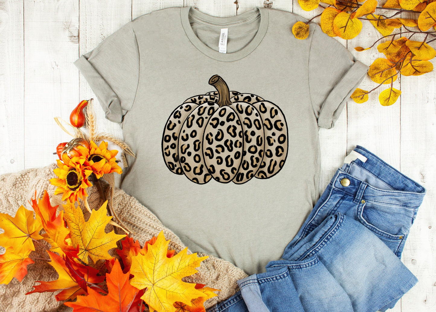 Fall Shirt, Fall Tee, Leopard Pumpkin Shirt, Autumn Shirt, Thanksgiving Shirt, Pumpkin Shirt, Pumpkin Spice Lover, Cheetah