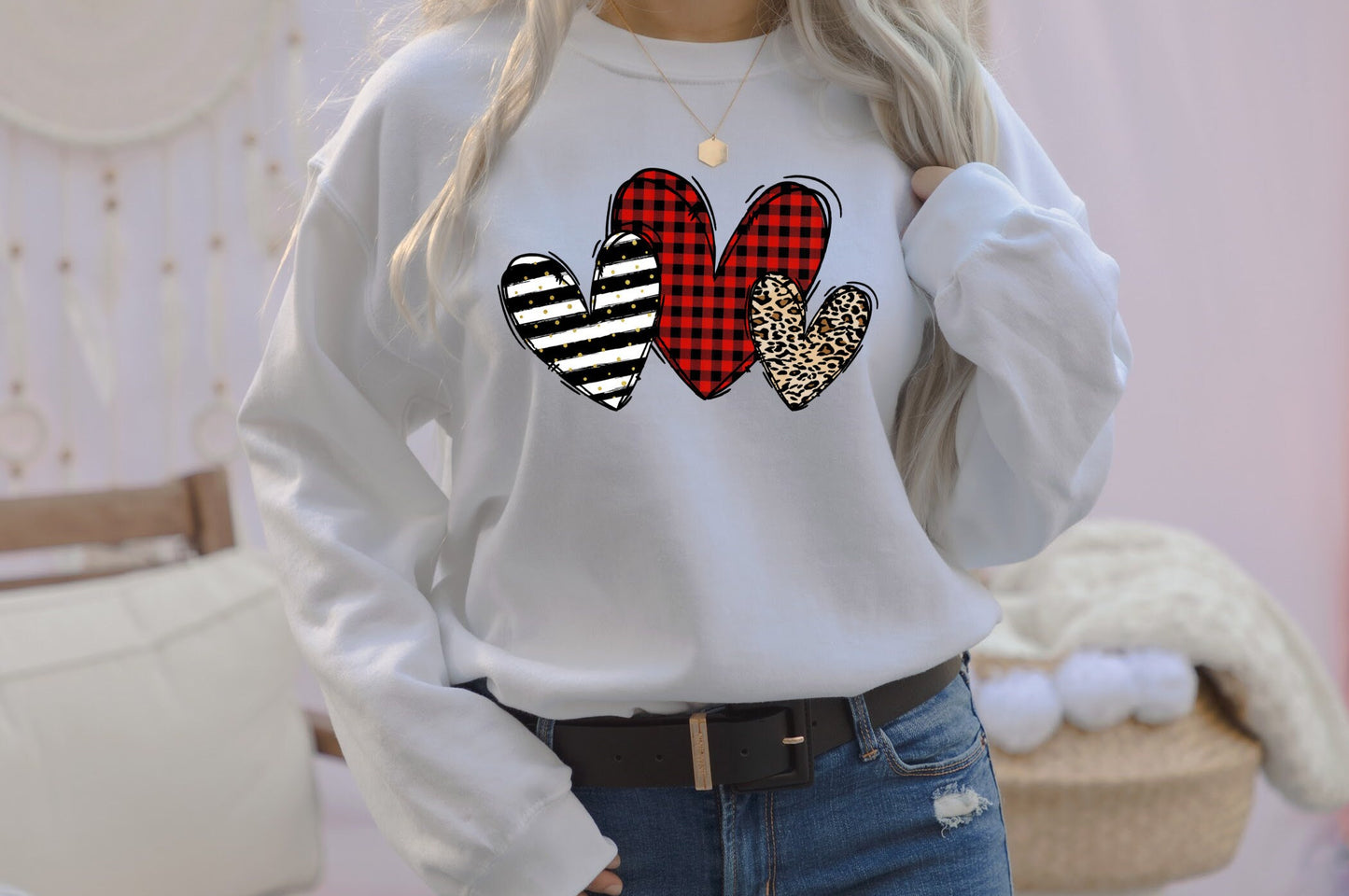 Valentines Shirt, Valentine's Sweatshirt, Buffalo Plaid, Cheetah, Leopard Hearts, Valentines, Valentines Day Clothing, Valentines Day Gift