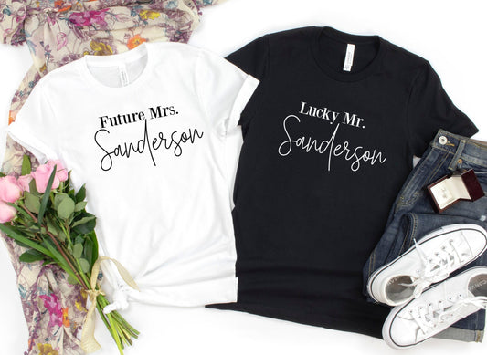 Mr. and Mrs. Shirts, Couples Gift, Couples shirt, Matching Couple shirts, Engagement gift, Custom, Mr. and Mrs. Shirts, Engagement Shirts