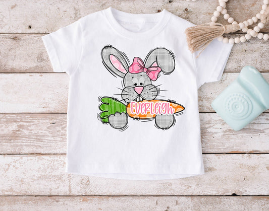 Girls Easter Shirt, Custom Kids Easter Shirt, Cute Easter Shirt For Girls, Easter Shirt With Name, Personalized Easter Shirt