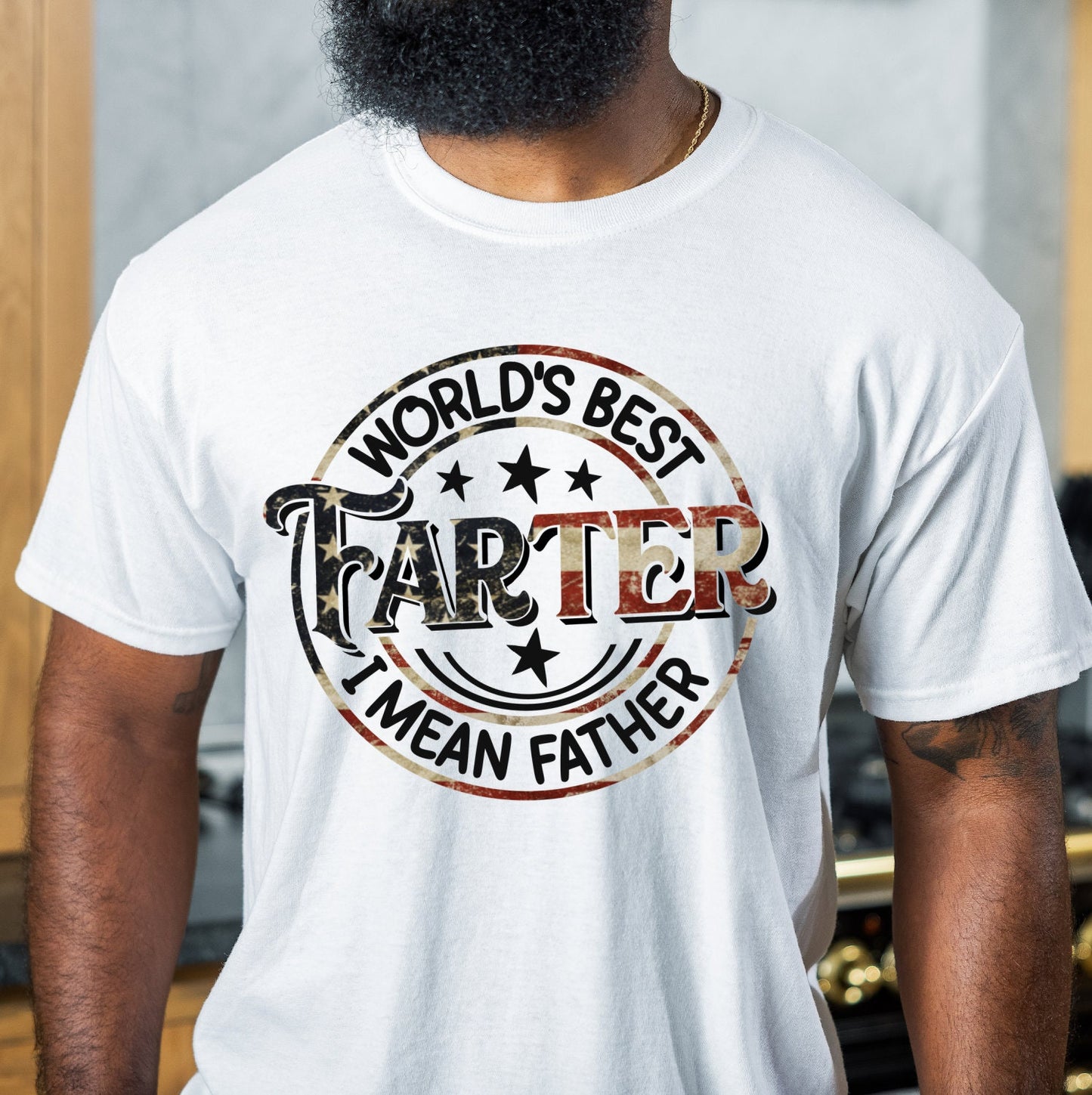 Father's Day Shirt, World's Best Farter Shirt, Funny Dad Shirt, Gift for Him, Dad Gift, American Flag, Dad Father's Day Gift