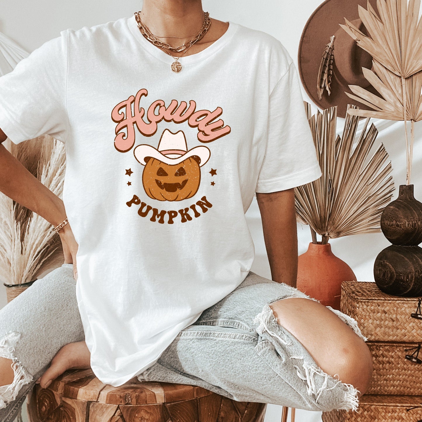 Pumpkin Western Shirt, Fall Shirt, Cowgirl Pumpkin Tee, Cute Pumpkin Shirt, Howdy Pumpkin T-shirt, Halloween Party Shirt, Retro Pumpkin Tee