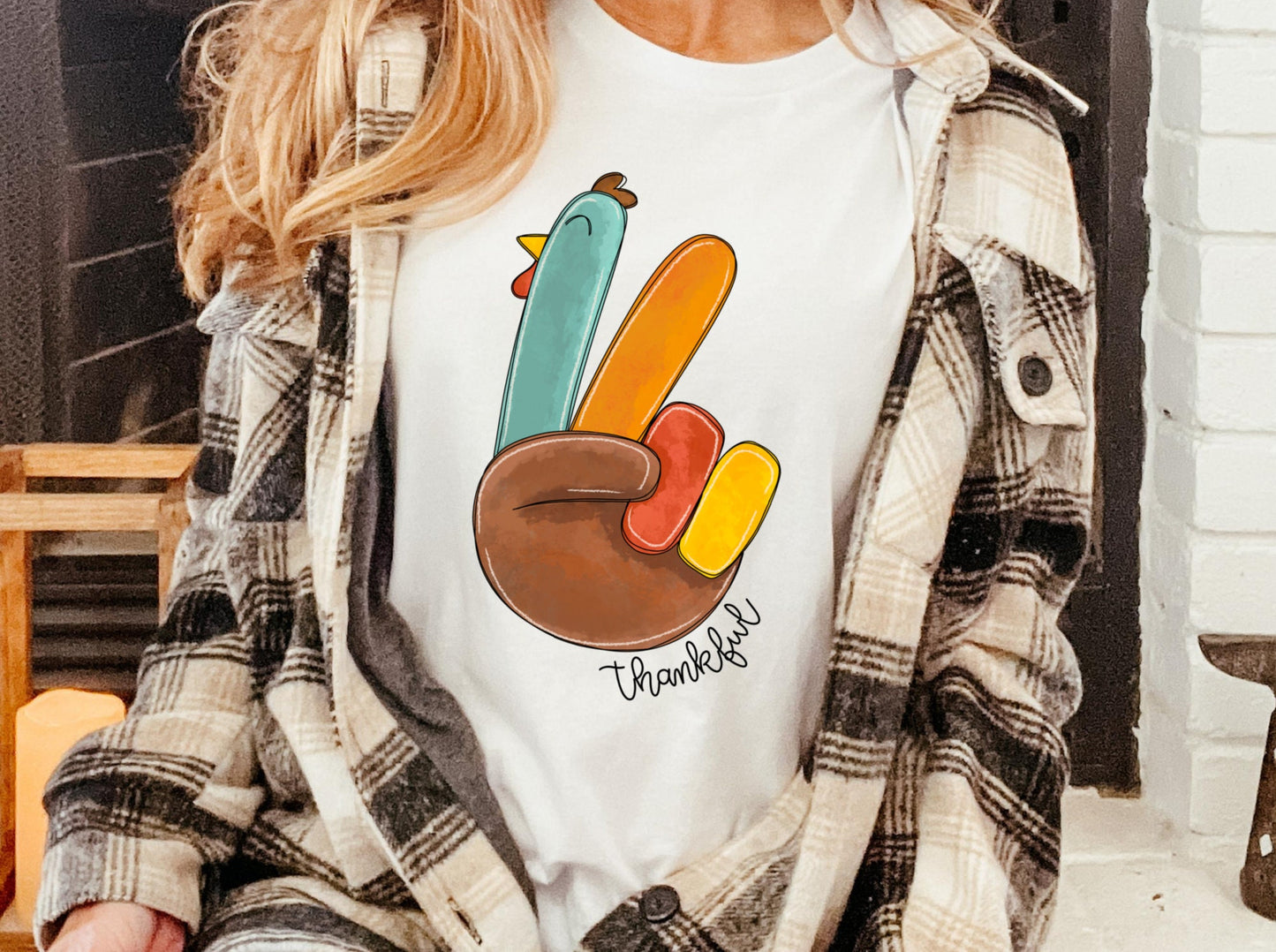 Cute Turkey Shirt, Oversized Fall Shirt, Thankful Turkey Peace Shirt, Thankful Fall Shirt, Turkey Thanksgiving Shirt, Peace Out Turkey Tee