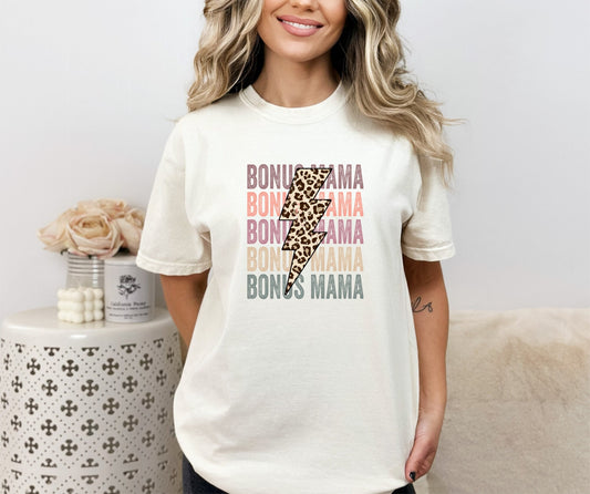 Bonus Mom Shirt, Color Comfort Color Bonus Mom Shirt, Oversized Comfort Color Tee, Mother's Day Tee, Graphic T-shirt, Beach Tee, Lake Shirt