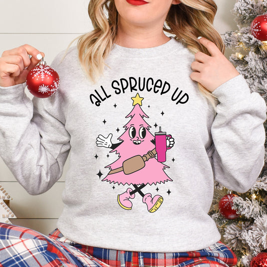 All Spruced Up Christmas Sweatshirt, Christmas Tree Bougie Pullover, Secret Santa, Christmas Gift Sweater, Office Christmas Party