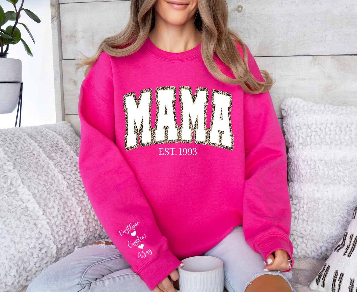 Mom Established Sweatshirt, Oversized Sweatshirt, Valentine Shirt For Ladies, Valentines Day Tee, Valentine's Day Shirts, Women's Valentine