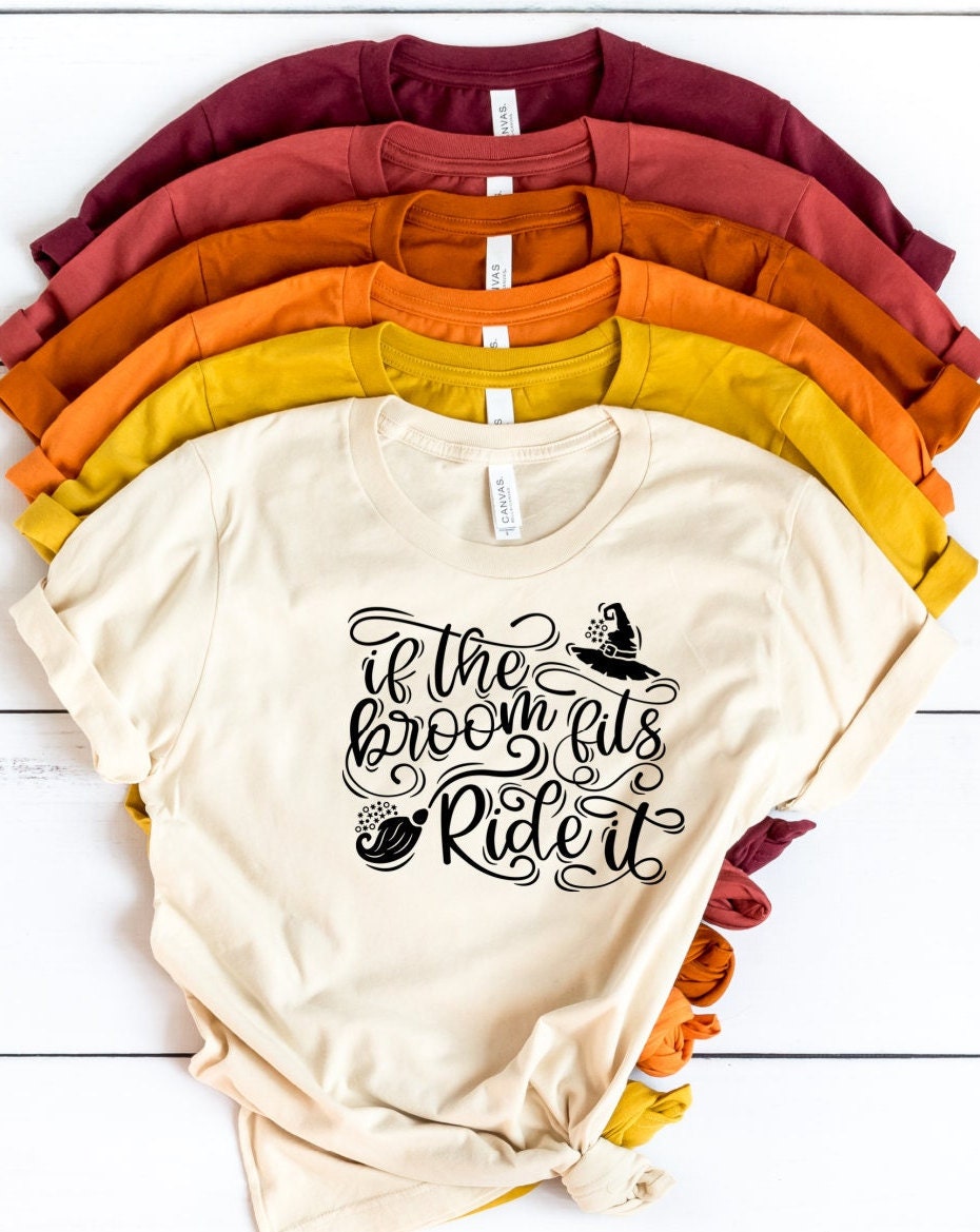 Fall Shirt, Halloween Shirt, Fall Tee, If The Broom Fits Ride It, Autumn Shirt, Mom Halloween, Trendy Halloween, Halloween Tops, Witch Shirt