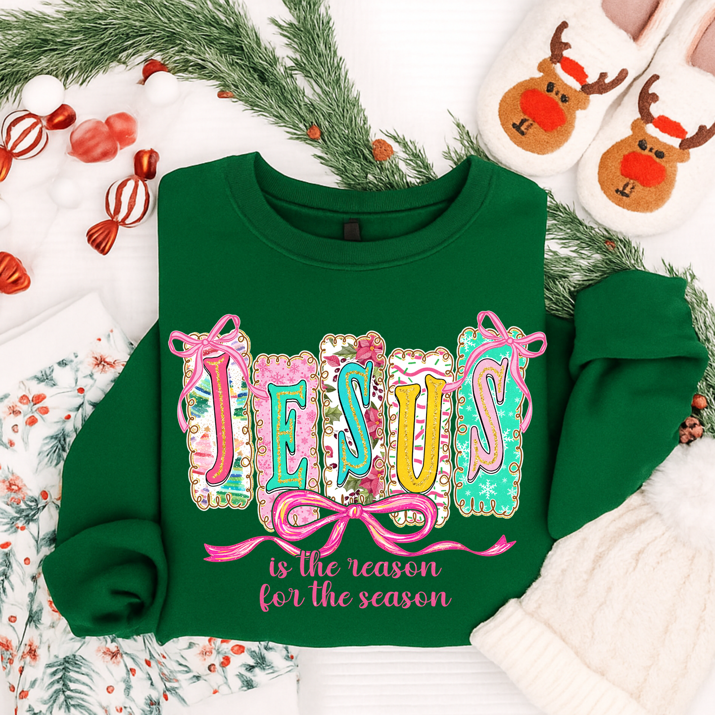 Jesus Is the Reason for the Season Christmas Shirt – Christian Christmas Tee for Kids & Adults | Faith Holiday T-Shirt, Long Sleeve, Sweatshirt & Hoodie