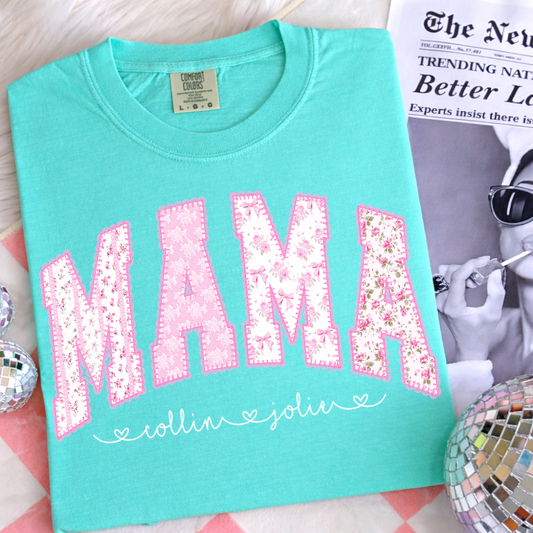 Personalized Mama Shirt with Kids Names, Custom Mom Shirt, Floral Mama Tee, Mother’s Day Shirt, Custom Shirt, Mom Life Shirt
