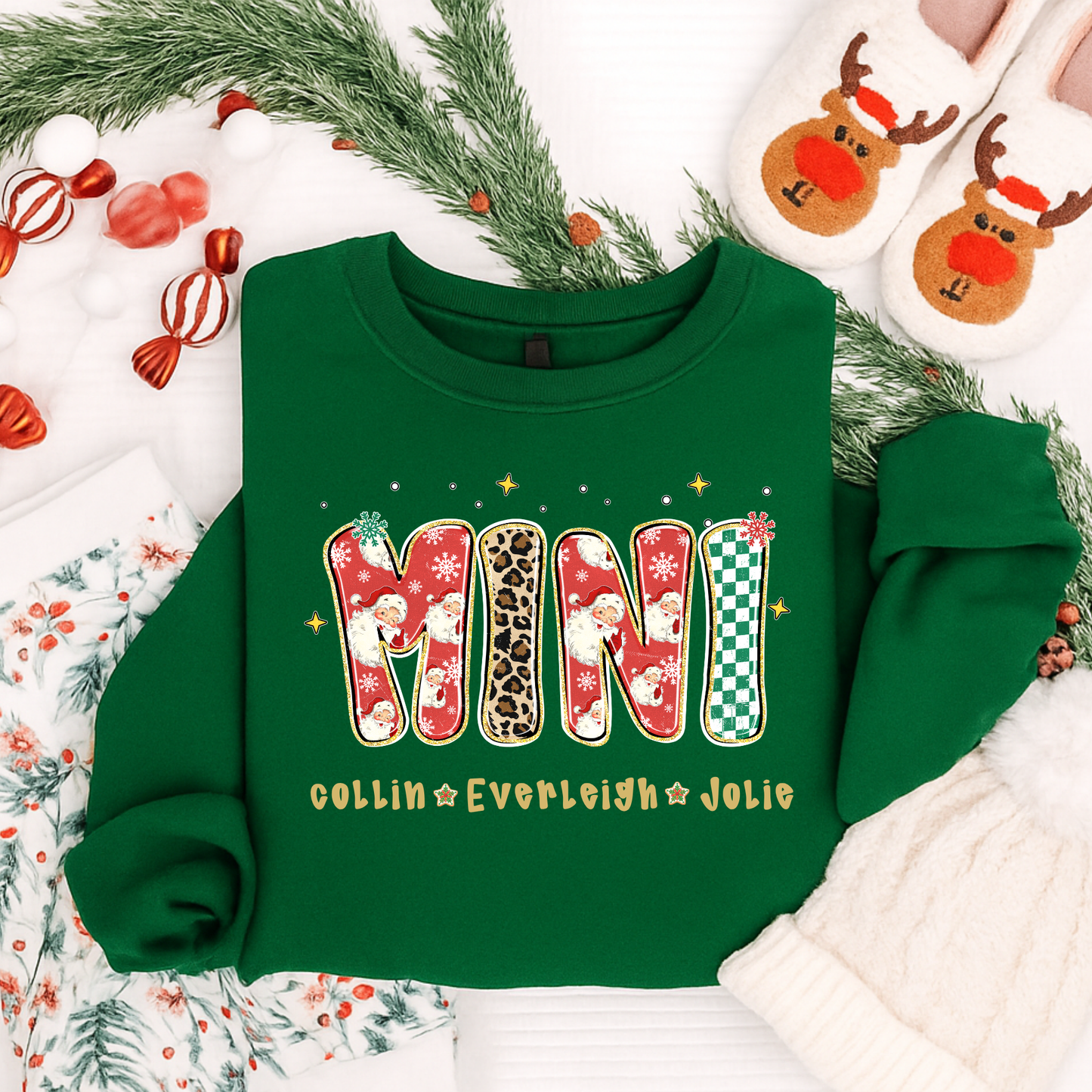 Personalized Mini Christmas Shirt, Sweatshirt & Hoodie – Custom Name Holiday Design for Adults