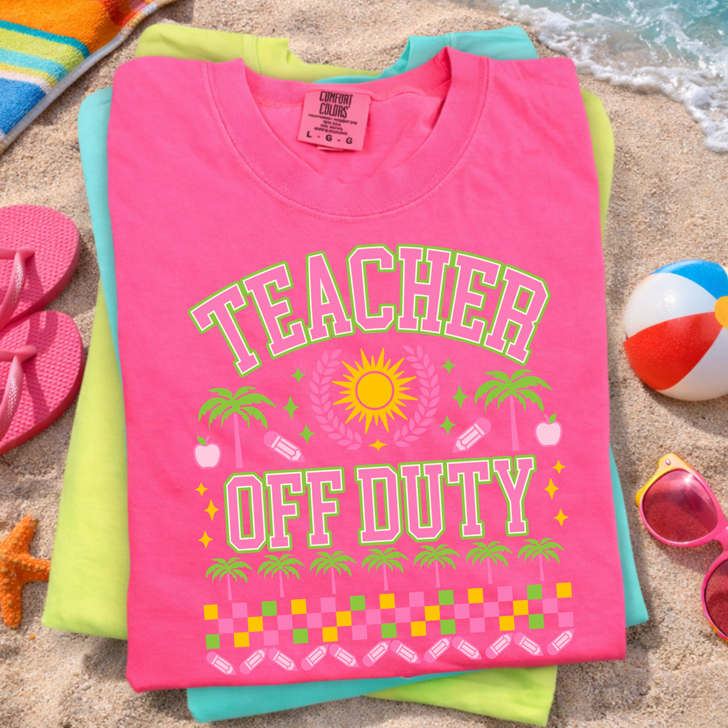 Teacher Off Duty Summer Shirt, Cute Teacher Vacation Tee, Teacher Break Graphic Shirt, End of School Teacher Gift